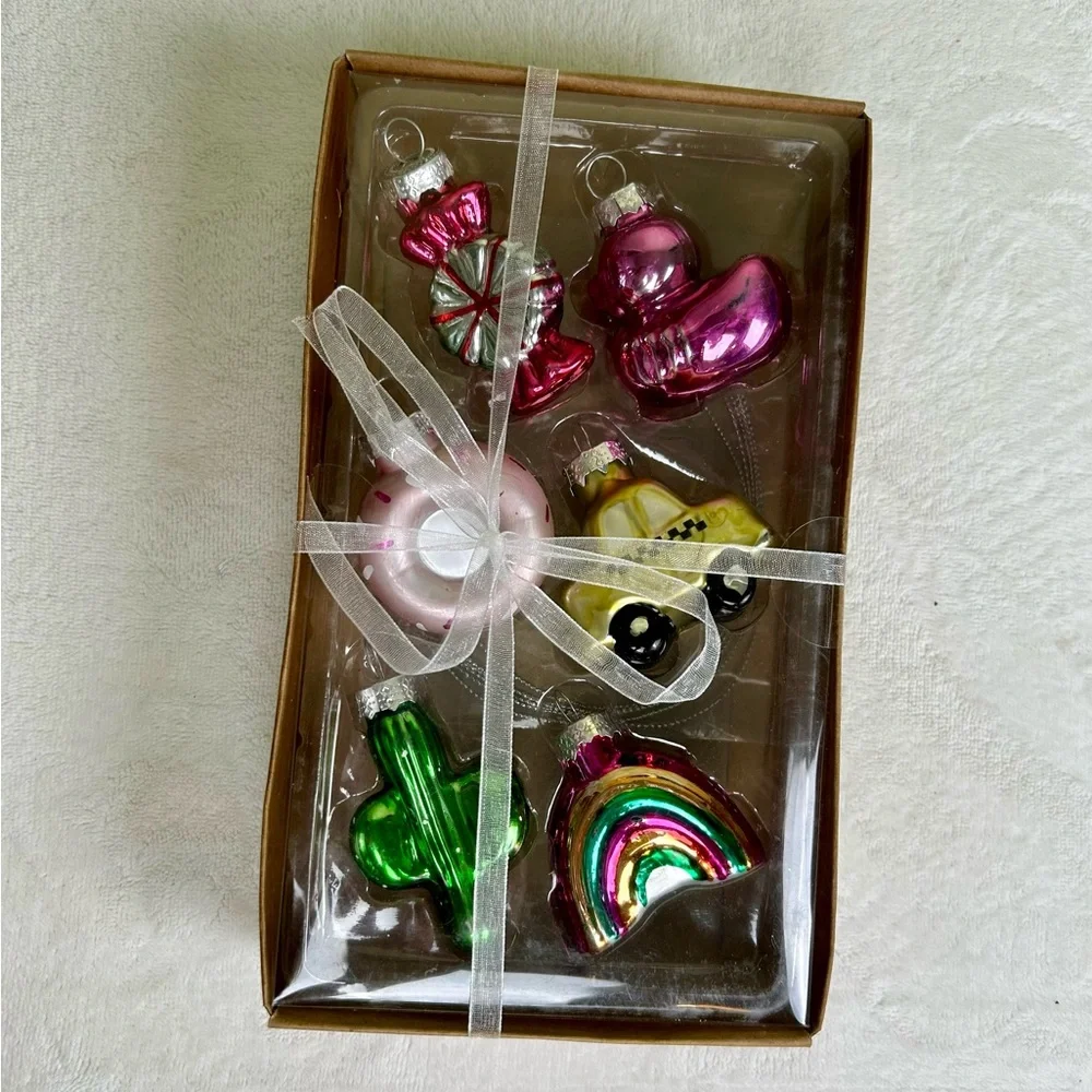 Target Bullseye Mini Christmas Glass Ornaments New